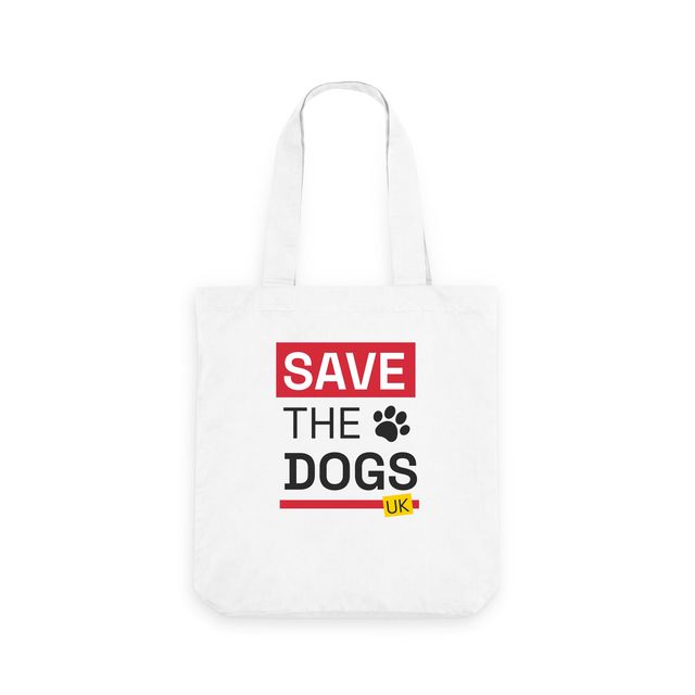 Save The Dogs UK Tote Bag (White/Natural)
