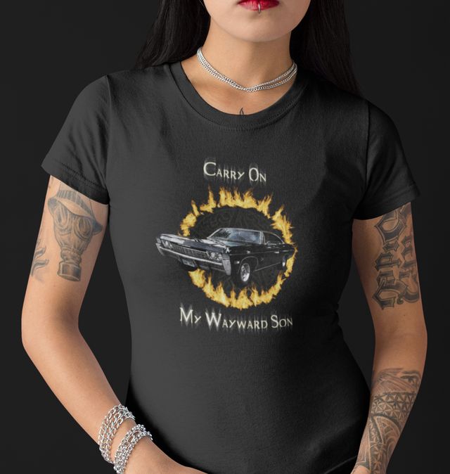 Women's Supernatural inspired 'Carry On My Wayward Son' Tee