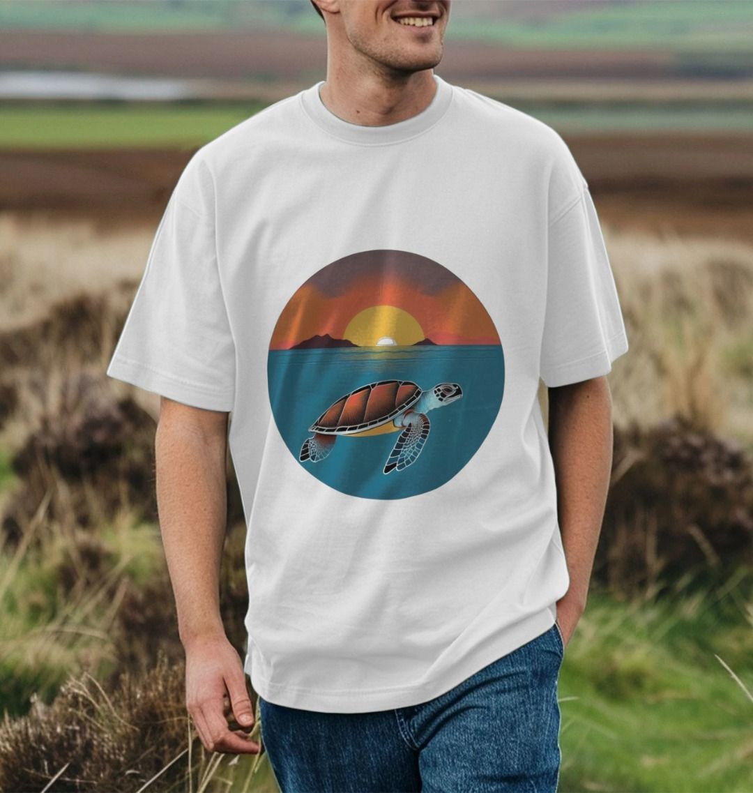 Galapagos Green Turtle - Men's oversized T-shirt