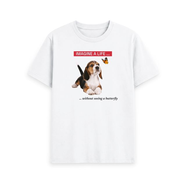 Save The Dogs UK - Women’s Butterfly Beagle T-Shirt (White)
