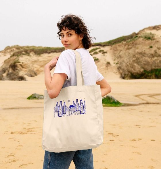 Milkscape tote bag, natural organic cotton