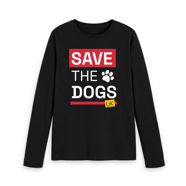 Save The Dogs UK Womens Long Sleeved Top (Black)