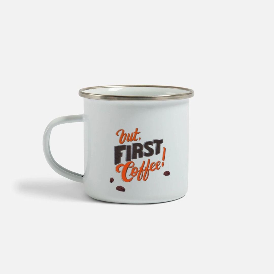 'But First Coffee' - Enamel Mug