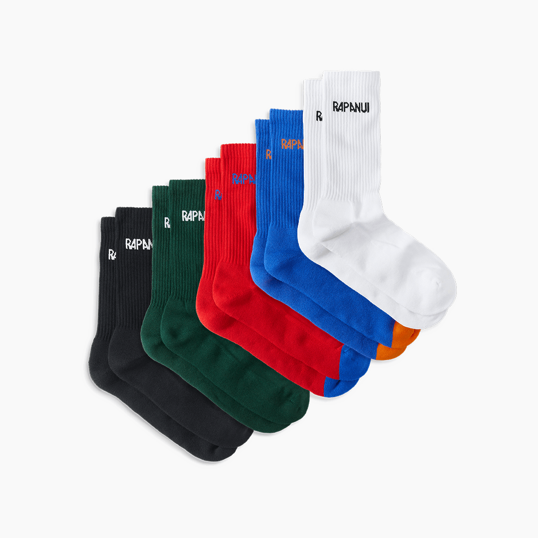 Ribbed Logo Socks - 5 Pack | Multipack Socks | Rapanui