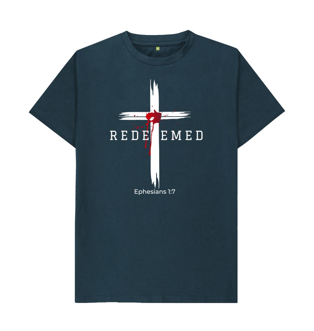 Ephesians 1:7 - Redeemed by the blood of Jesus Organic cotton Men's T-Shirt