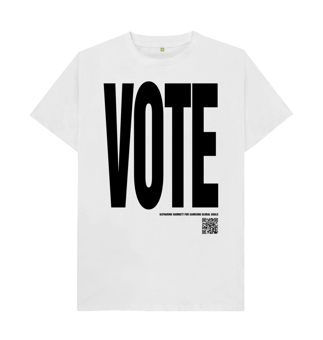 KATHARINE HAMNETT - KATHARINE HAMNETT VOTE TEE SHIRT ロンT Vote Black Print Slogan T-shirt