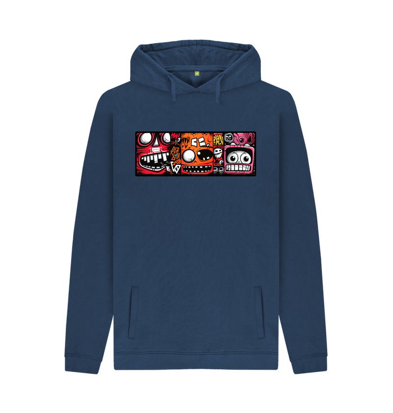 Men's Comic Strip Robot Heads Hoodie