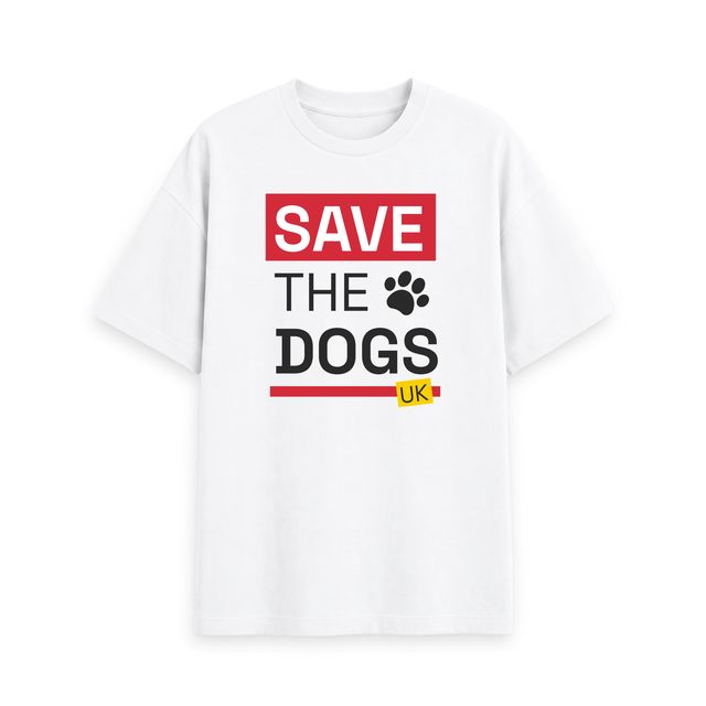 Save The Dogs UK T-Shirt Mens Oversize (White)