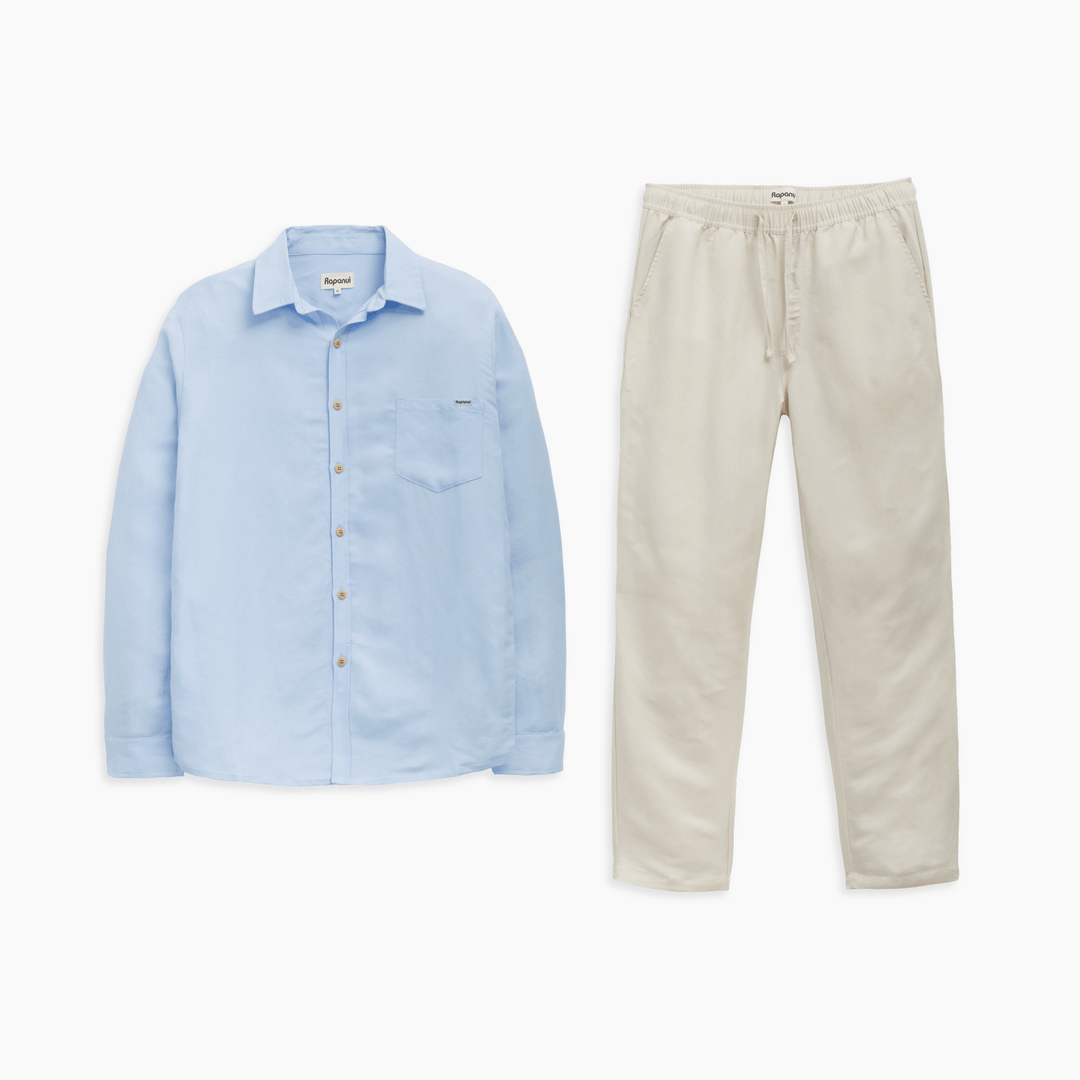 Mens Linen Shirt and Trouser Set Mens Co-ord Set Rapanui