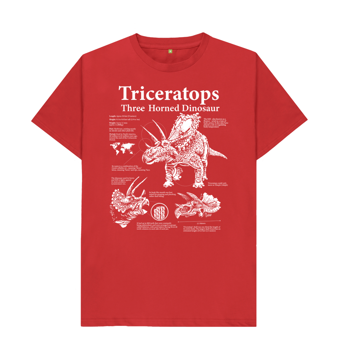 Triceratops T Shirt | Dinosaur Facts Tee | Shirtbox