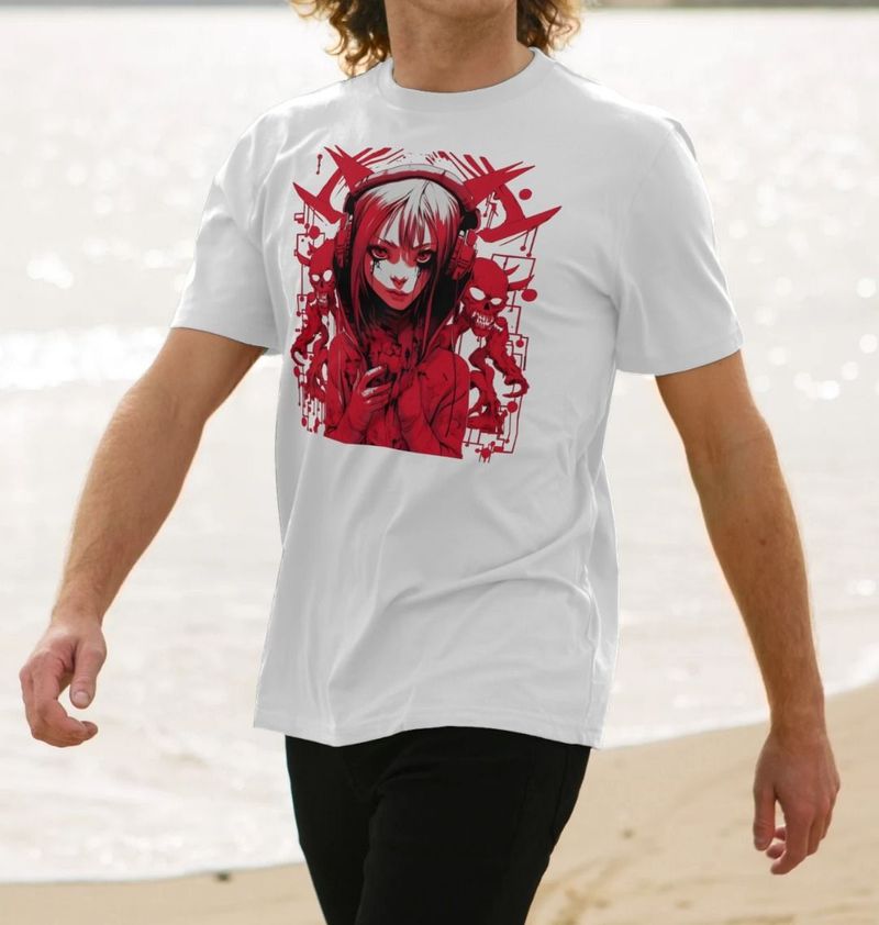 Men's Red Demon Anime Devil Girl T-Shirt