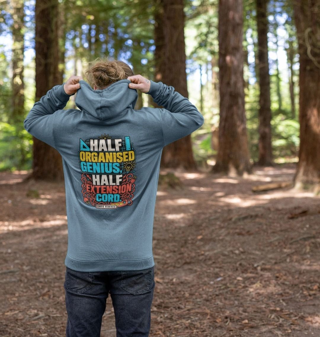 Half Organised Genius Half Extension Cord Men's Hoodie