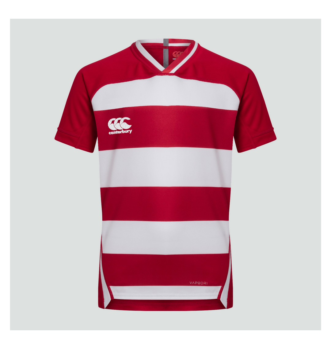 Maillot Rugby Enfant Canterbury Vapodri Evader Rayé Bleu Marine Et Blanc - Performance Et Confort