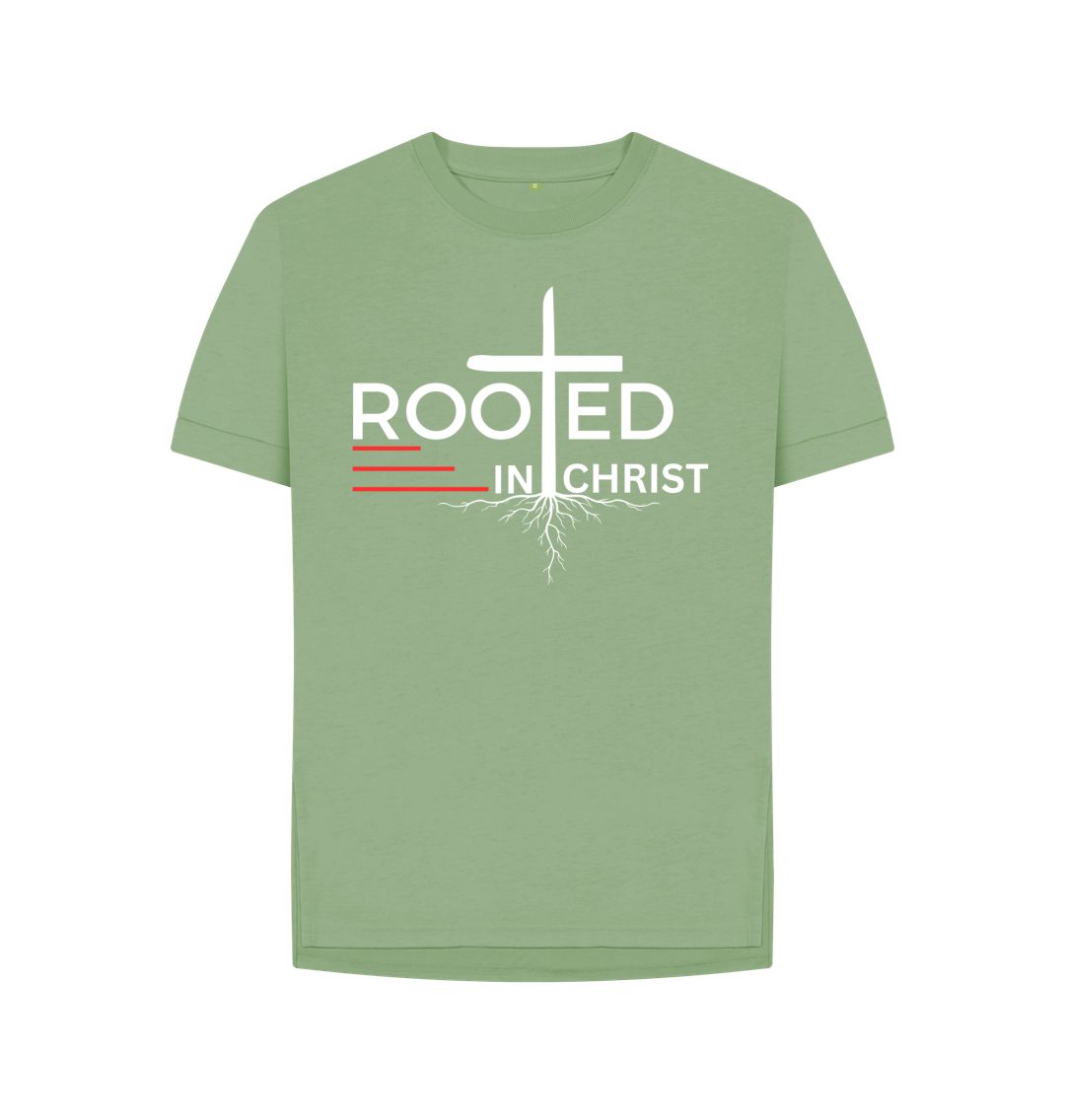 Colossians 2:7 - Rooted in Christ Organic cotton Women's Relaxed Fit T-Shirt