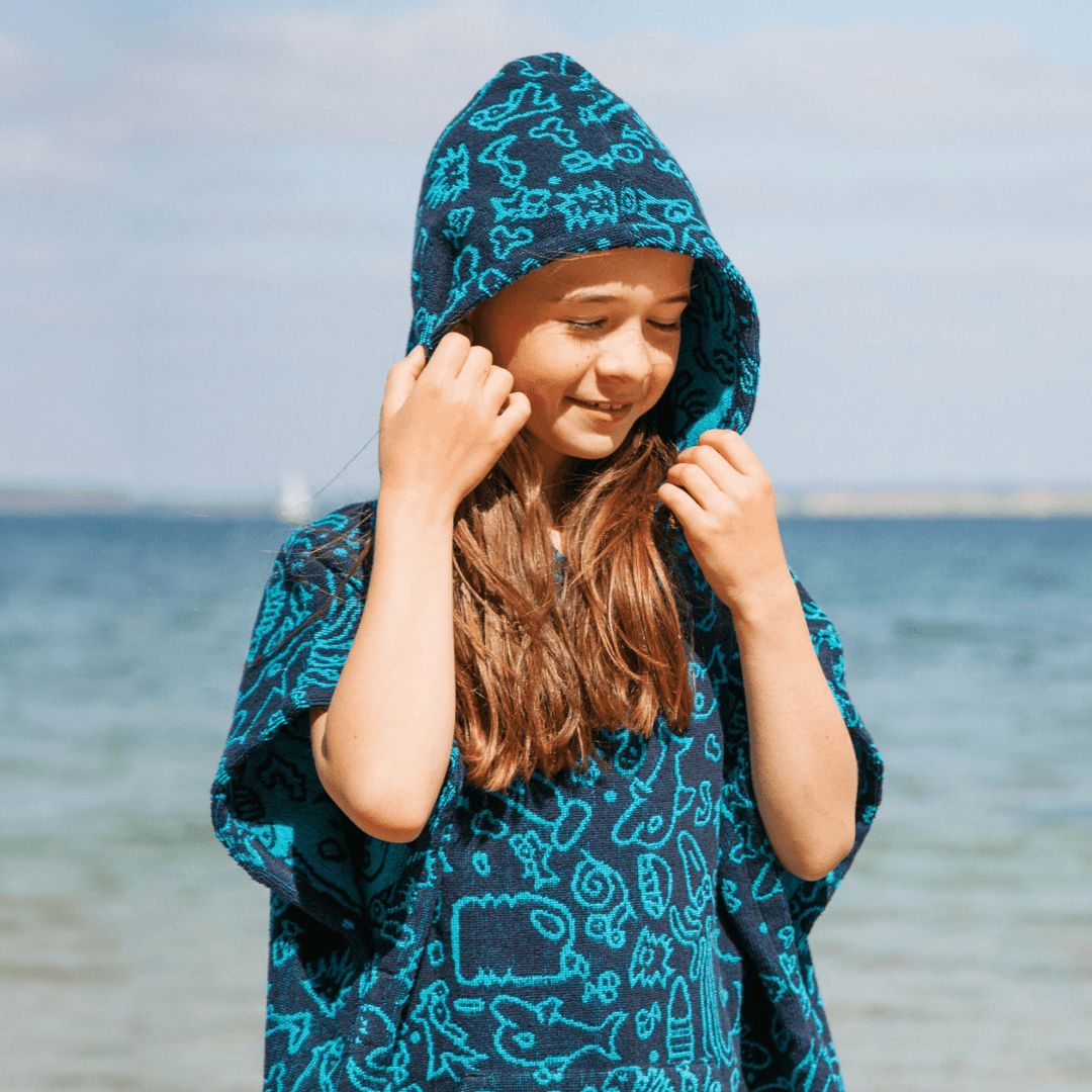 Poncho Towel With Hood For Child Kids Beach Poncho