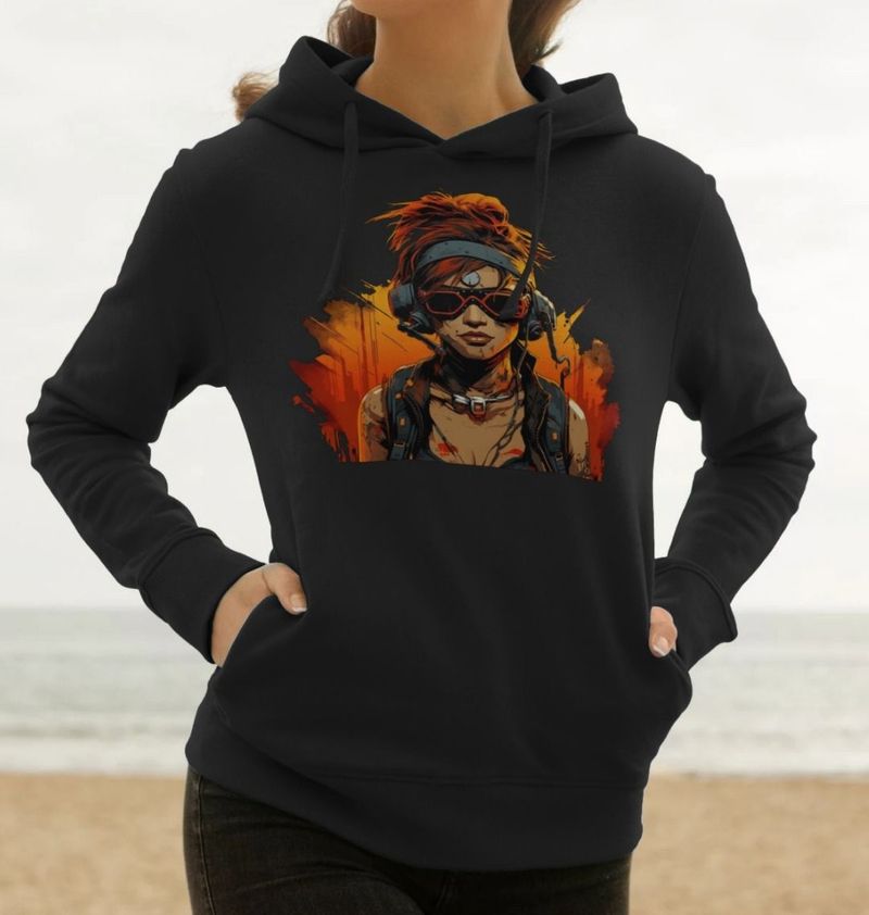 Women's  Galactic Sun Cyber Girl Hoodie