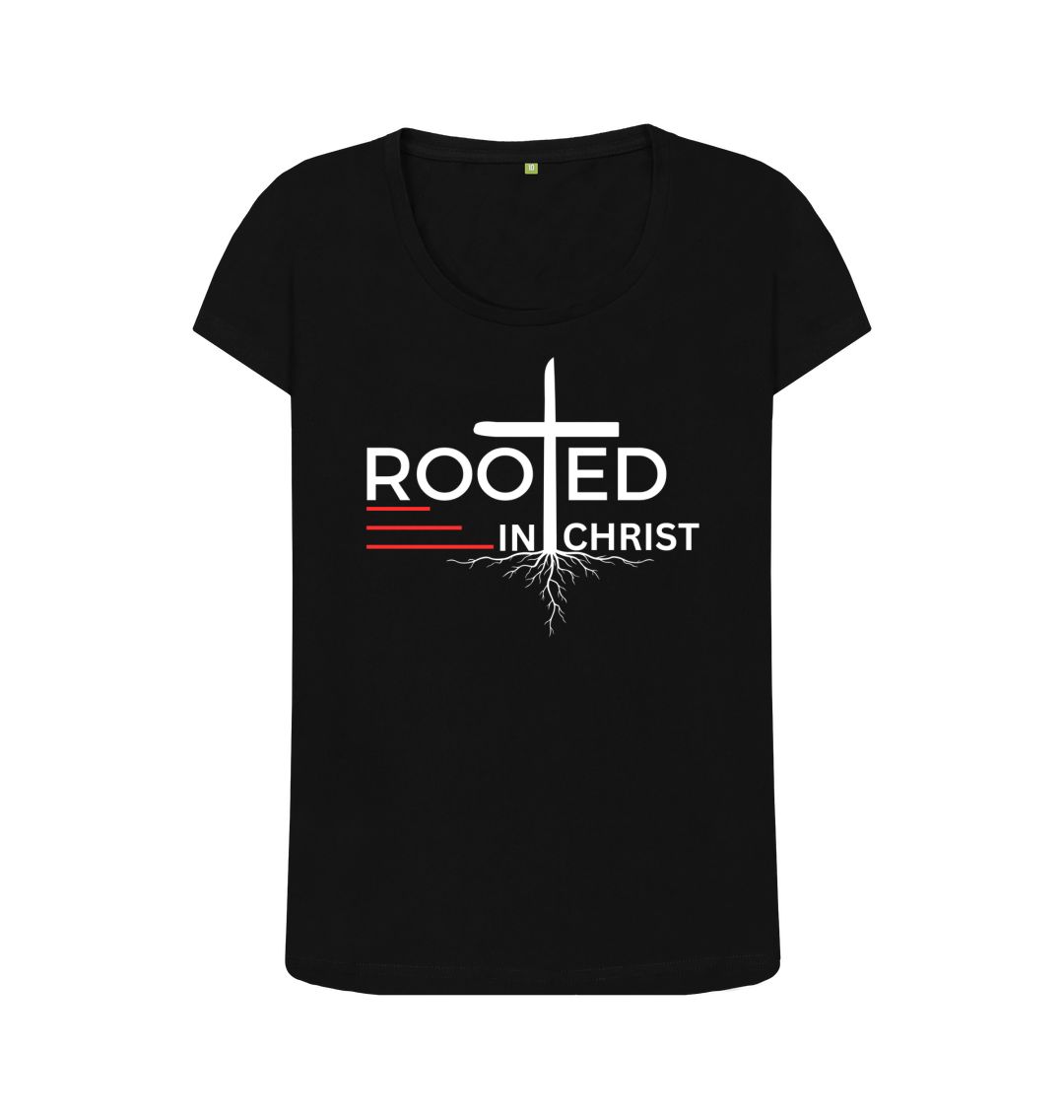 Colossians 2:7 - Rooted in Christ Organic cotton Women's Scoop Neck T-shirt