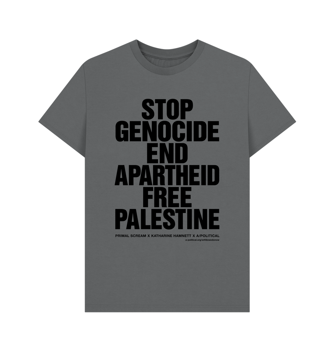 HateCreation Tシャツ Stop Genocide : End Apartheid : Free Palestine Black Print T-shirt