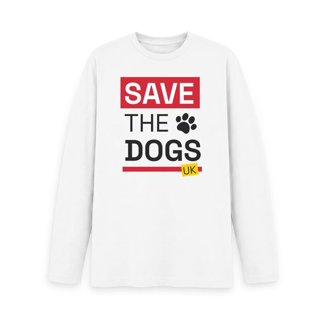 Save The Dogs UK Mens Long Sleeved Top (White)