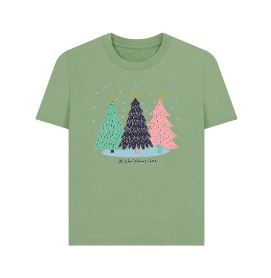 Zylkor Women's Merry Christmas T-Shirt - Oh Christmas Tree Graphic Holiday Tee - View #9