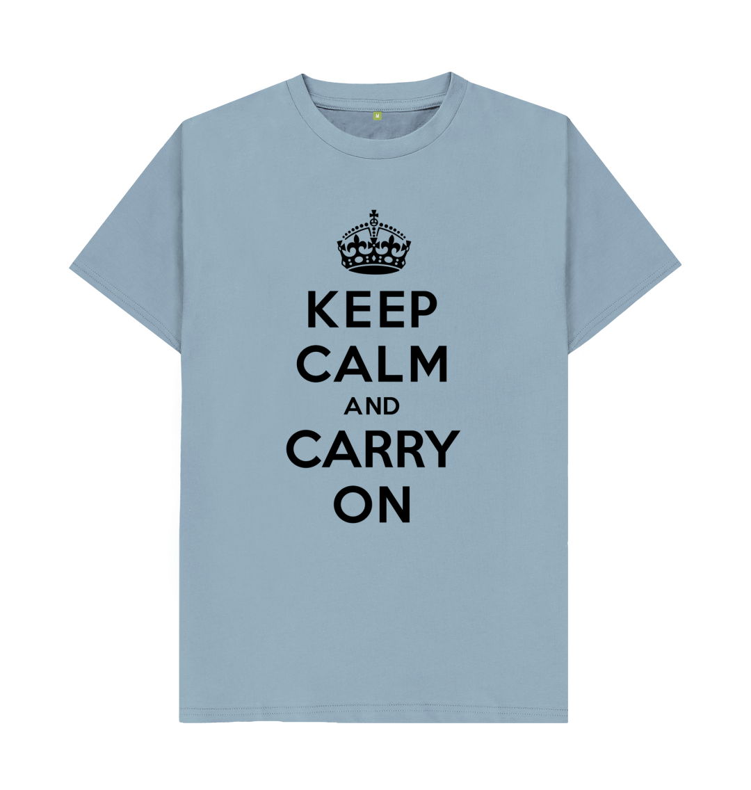 Keep Calm and Carry On T Shirt British Slogan Shirtbox
