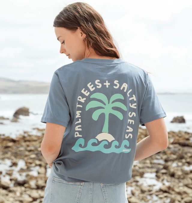Women's Summer Beach Shirt – Sleeveless Palm Tree Graphic Tank Top, Cotton Blend Vacation Tee