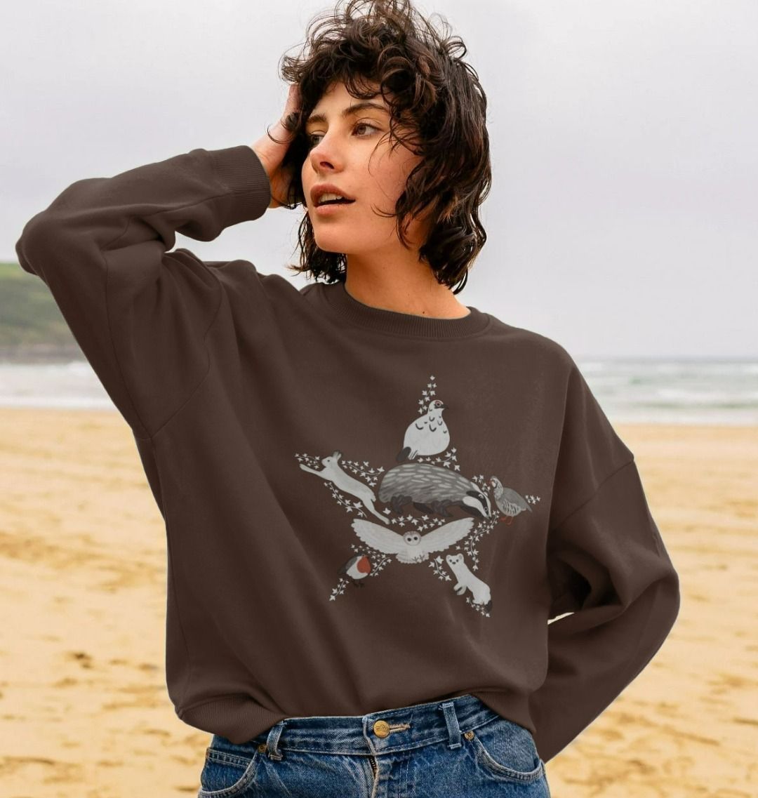 トップス Liten Sculpture from pullover Winter Wildlife Oversized Jumper