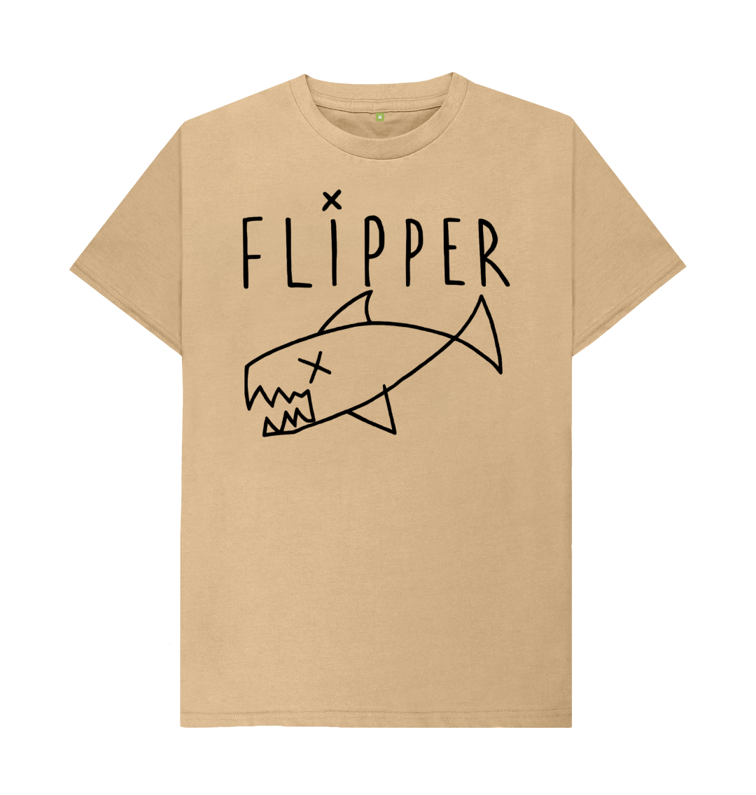 Flipper Longsleeve T-Shirt – White, Gildan, Style Worn By Kurt Cobain/Nirvana, New No Tags