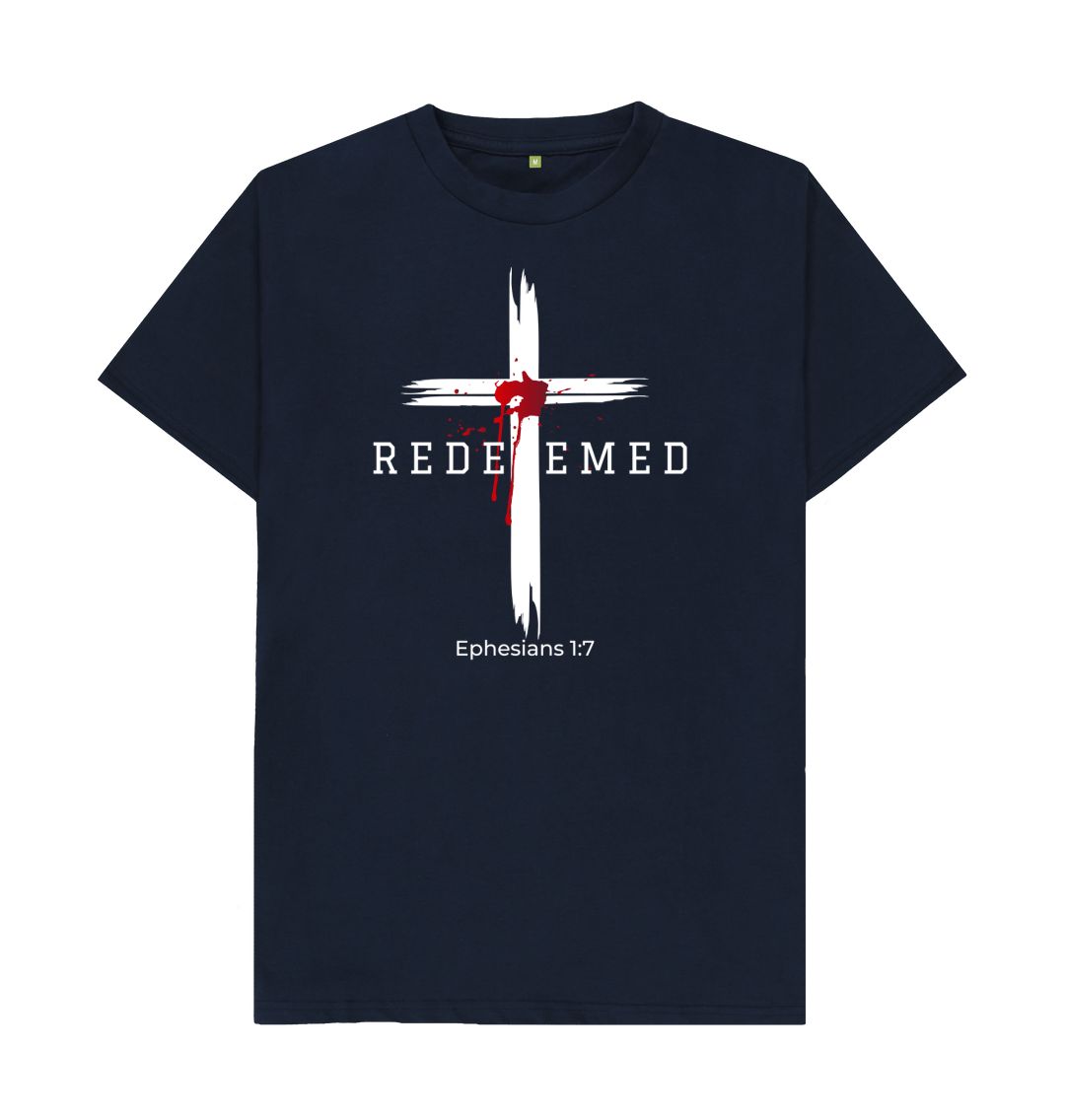Ephesians 1:7 - Redeemed by the blood of Jesus Organic cotton Men's T-Shirt