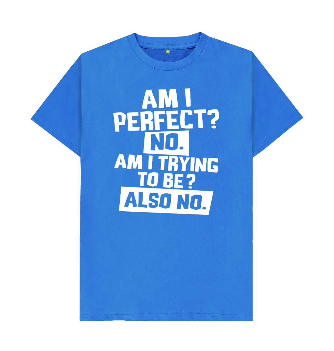 T-shirt Graphique "Am I Perfect No" - Vintage Gold Tees - Coupe Unisex - Coton épais - Neuf étiqueté