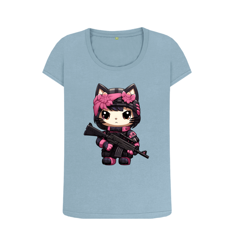 Women's Super Cute Lil Sniper Kitty T-Shirt