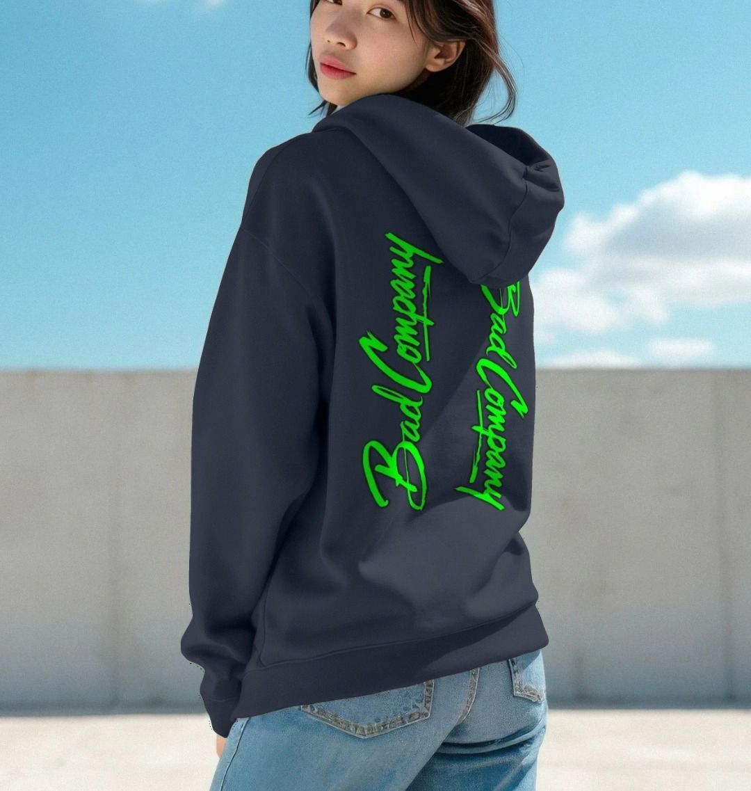Kangaroo pocket hoodie double vibrant green signature