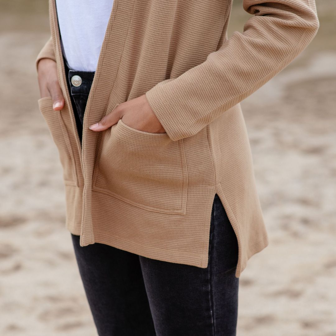 Women's Waffle Knit Cardigan