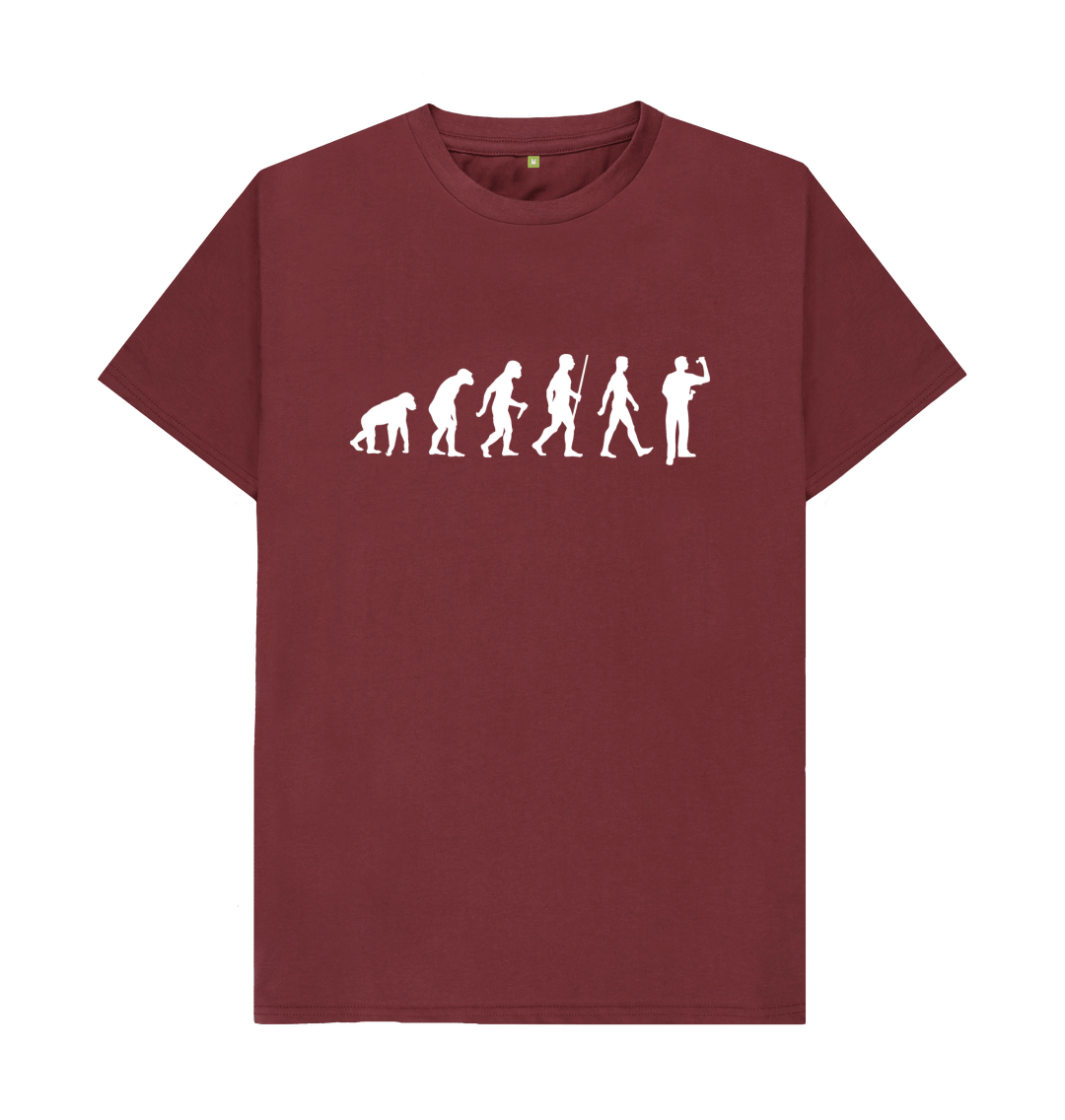 Evolution Of A Darts Player T-Shirt - Men's Sporting Hobby Novelty Tee, Organic Cotton