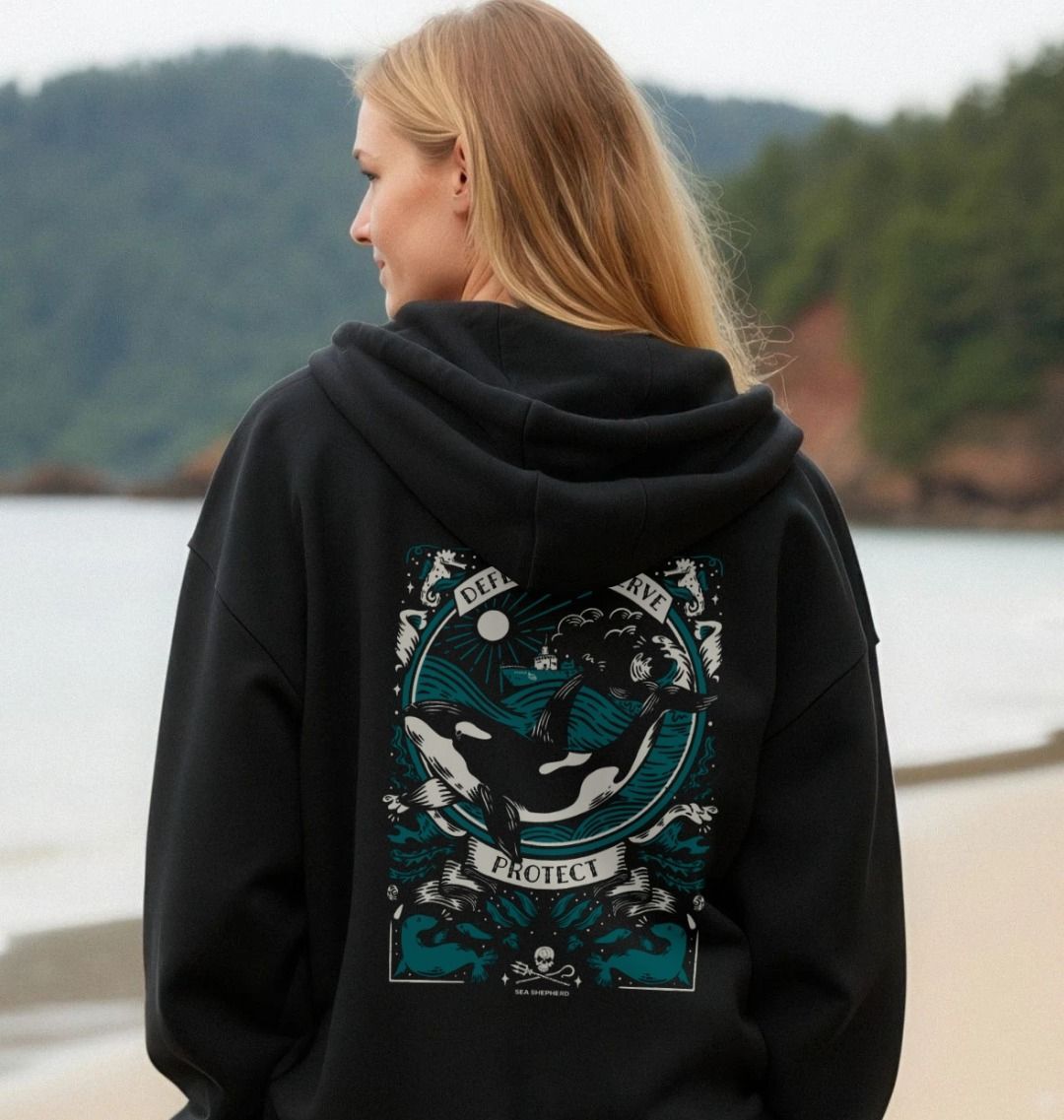 Sea Shepherd Whale Zip-Up Hoodie