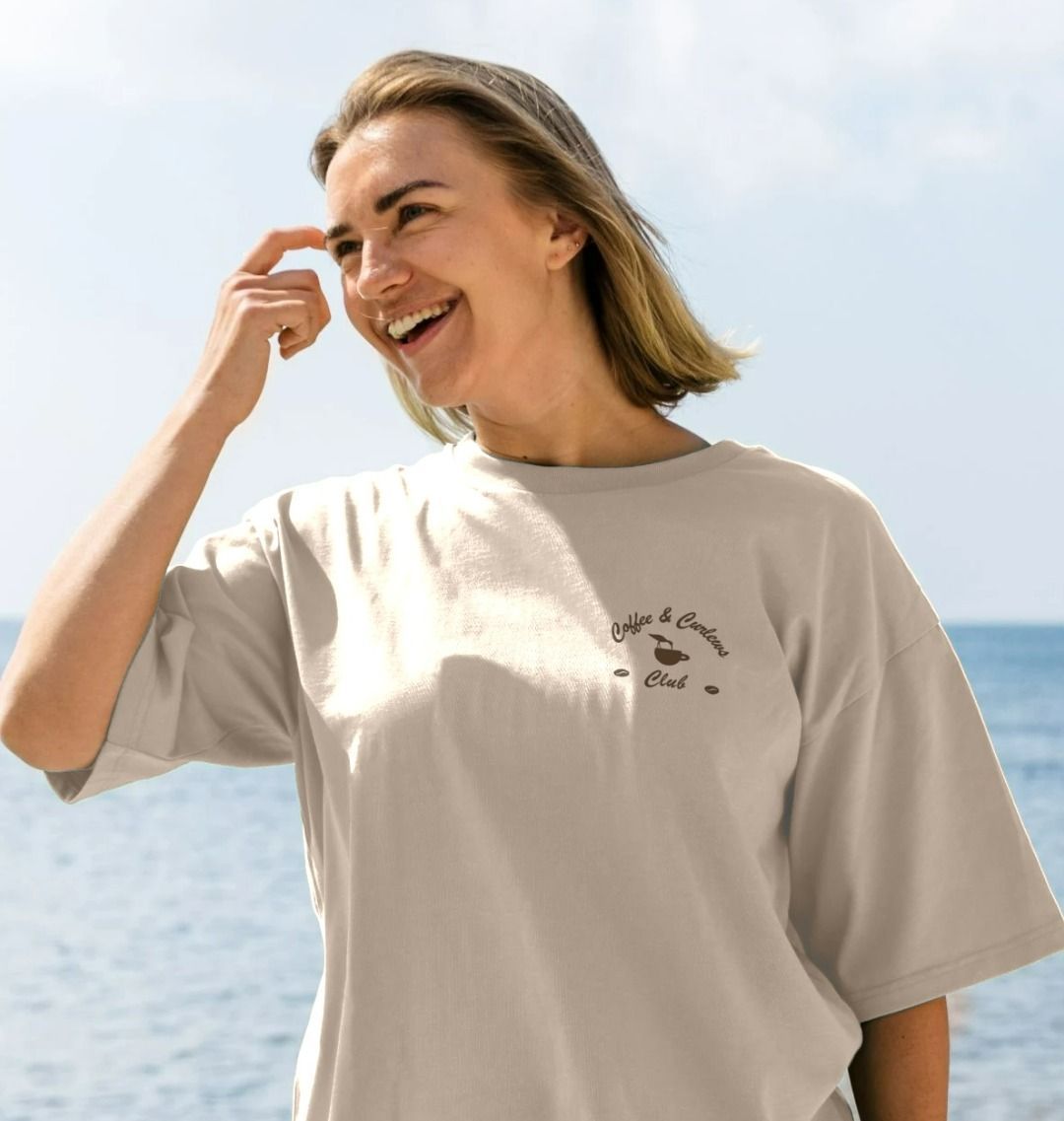 Coffee and Curlews Club Women's Oversized T-Shirt