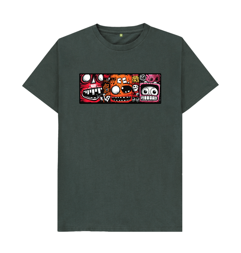 Men's Comic Strip Robot Heads T-Shirt