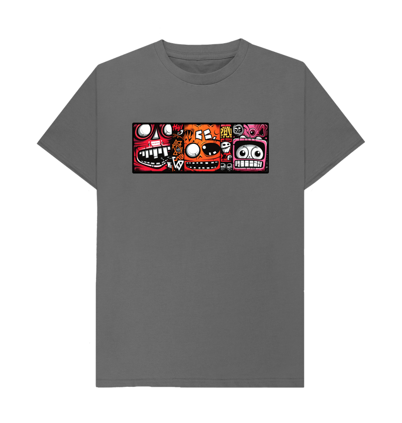 Men's Comic Strip Robot Heads T-Shirt