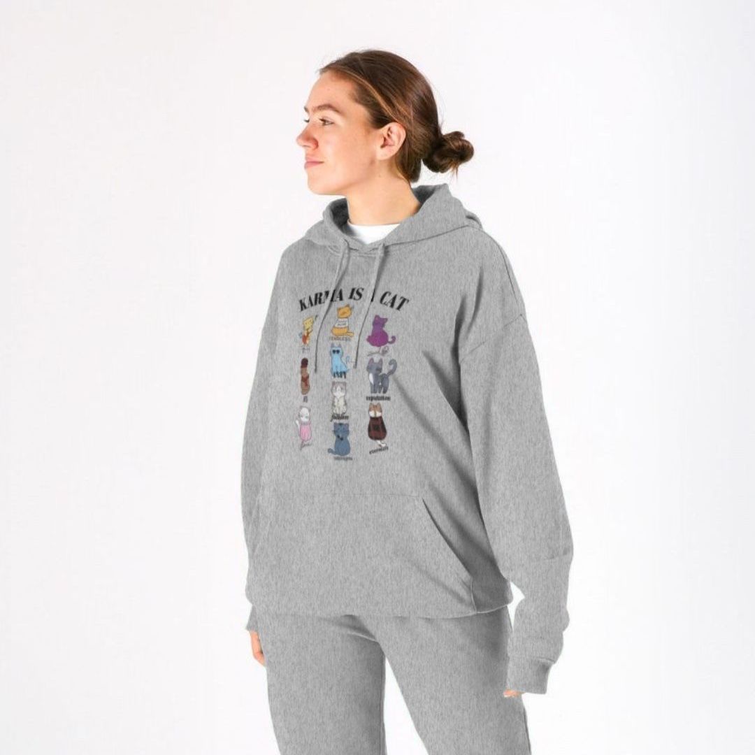 ALLNTRENDS Unisex Hoodie - "I Saw That Karma" Printed Pullover Sweatshirt