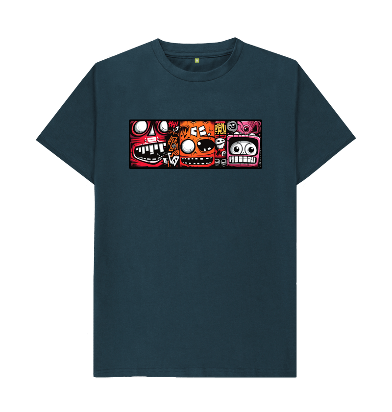 Men's Comic Strip Robot Heads T-Shirt