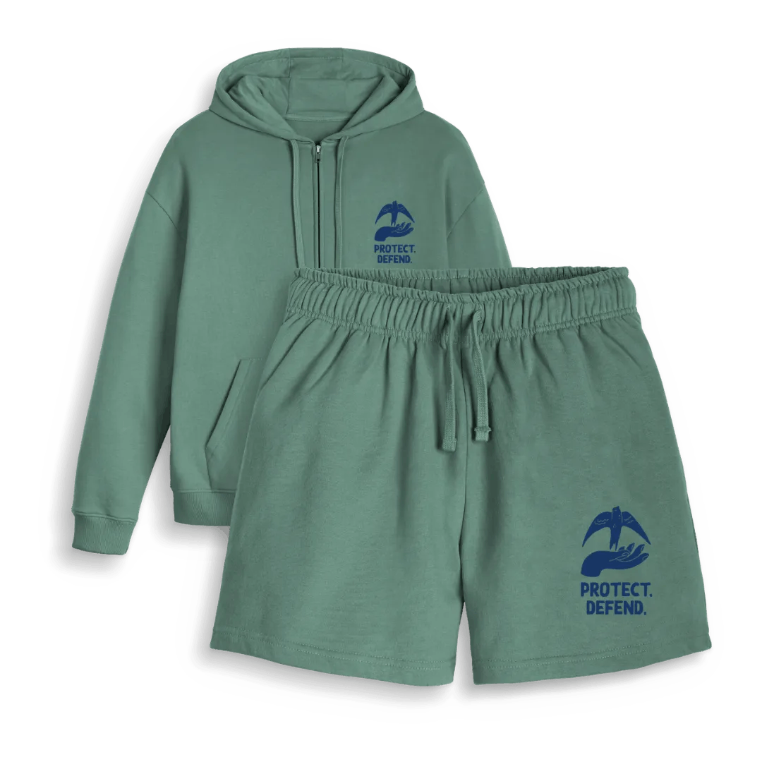 Protect & Defend Zip Hoodie & Shorts Bundle