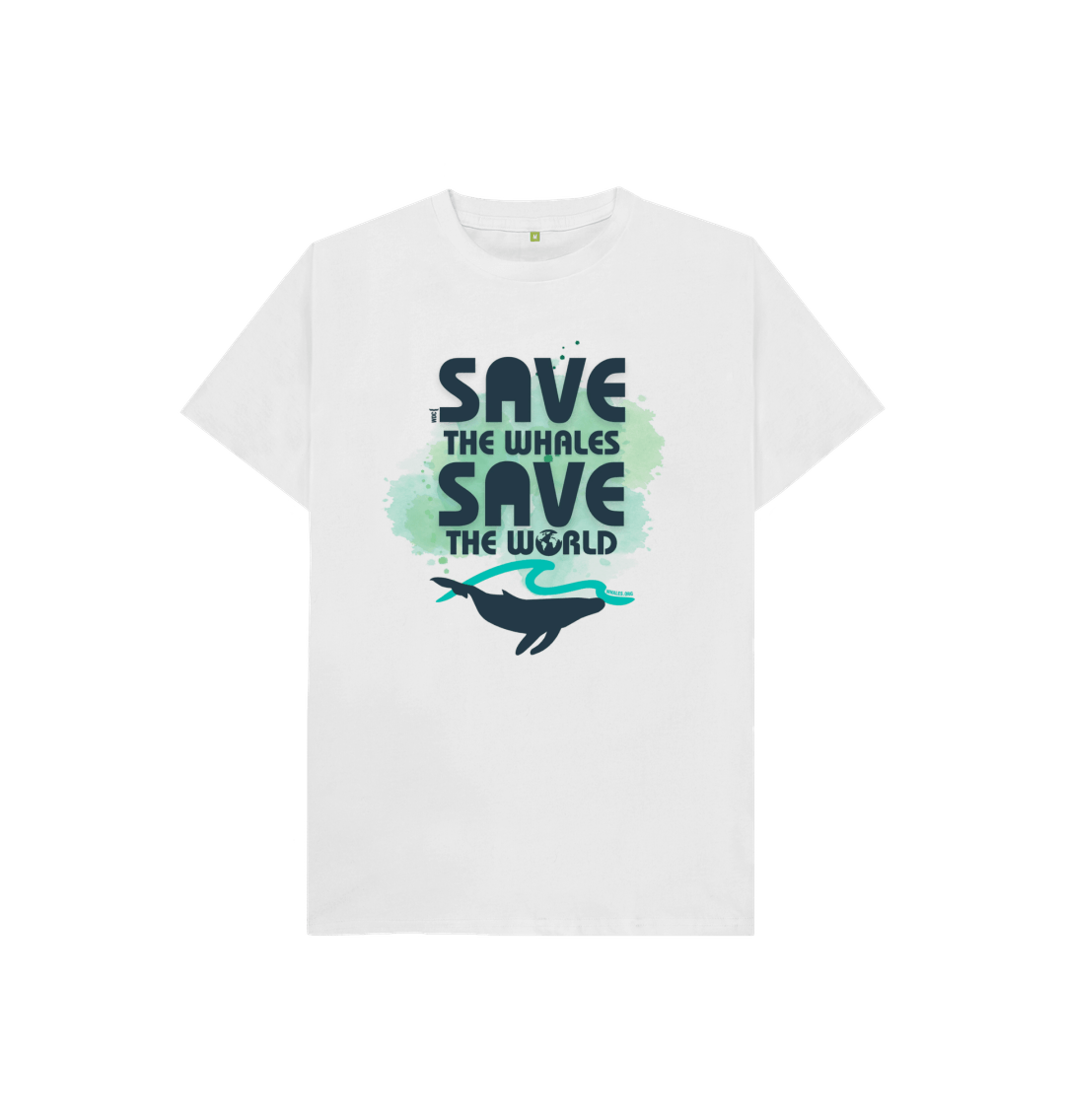 Kids T Shirt - Save The Whales Wave - Dark Text