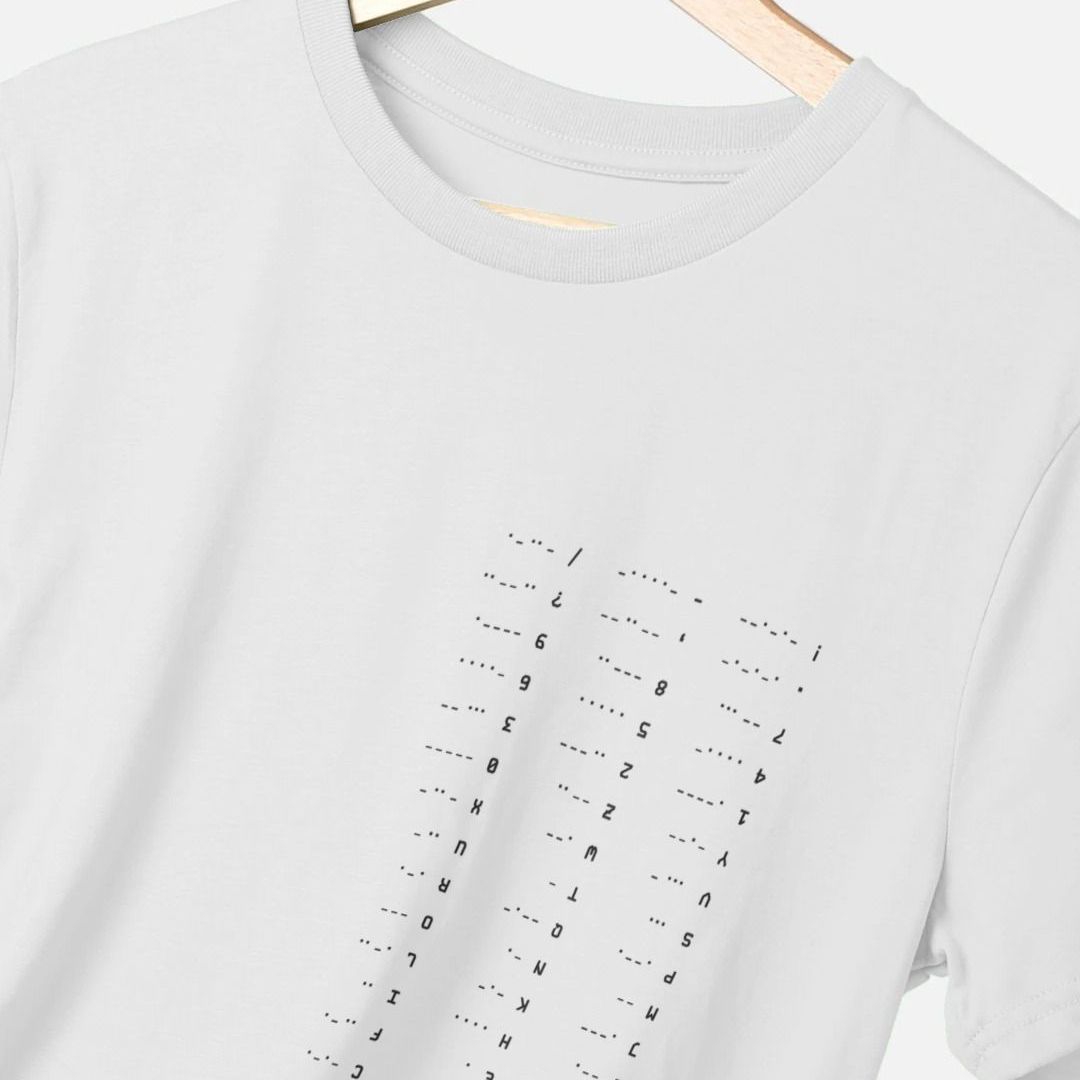 Minimalist Morse Code Cheat Shirt - Light