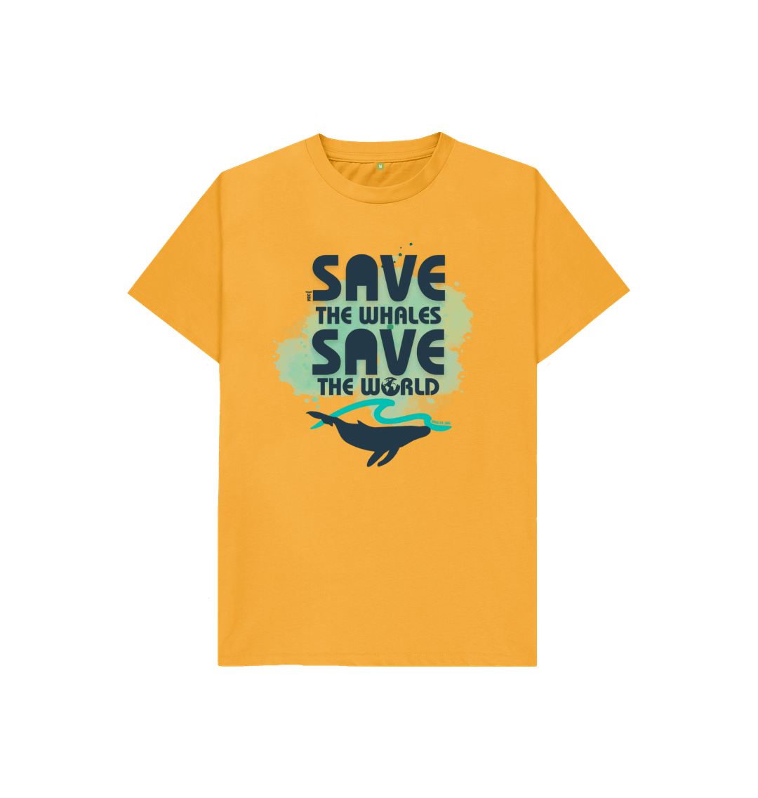 Kids T Shirt - Save The Whales Wave - Dark Text