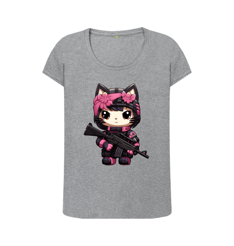 Women's Super Cute Lil Sniper Kitty T-Shirt