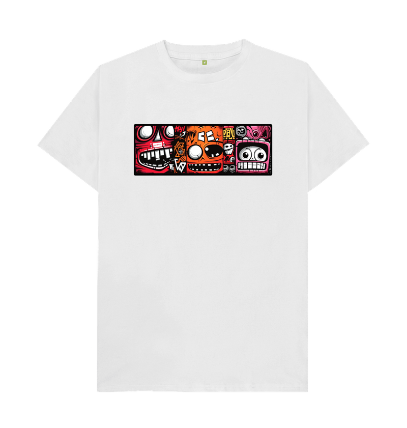 Men's Comic Strip Robot Heads T-Shirt