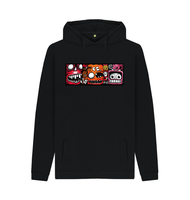 Men's Comic Strip Robot Heads Hoodie