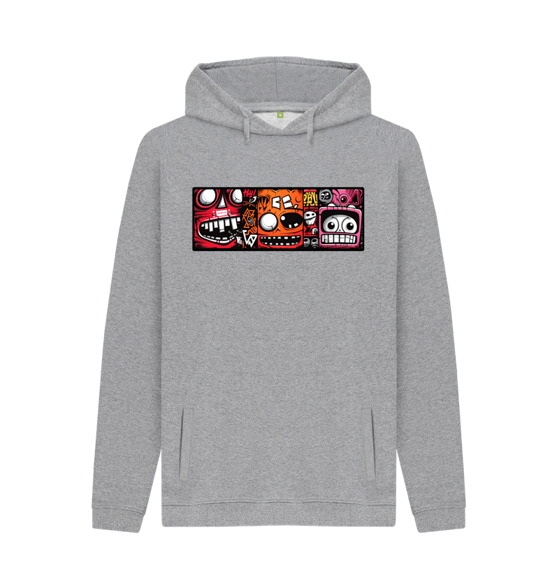 Men's Comic Strip Robot Heads Hoodie