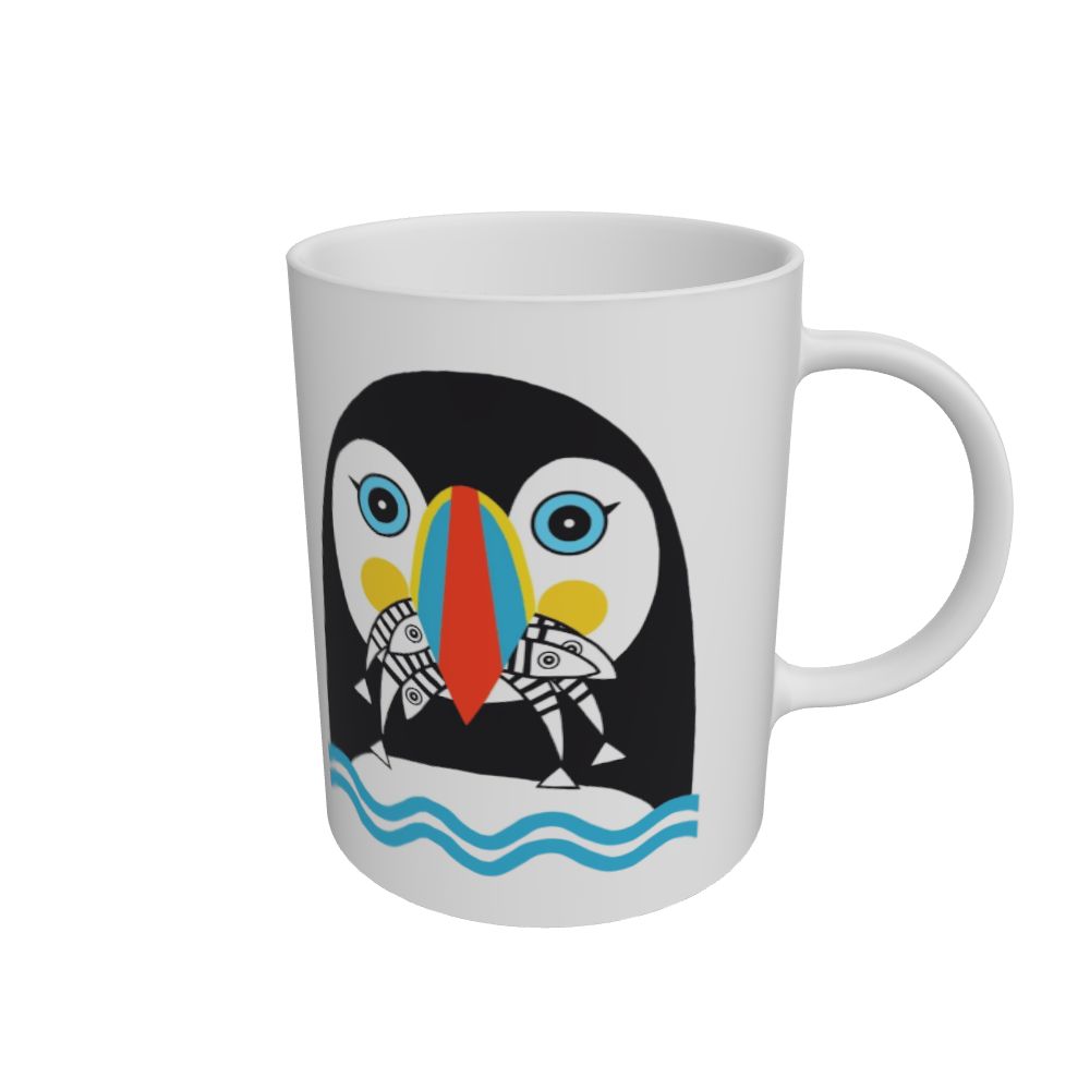 Chaos the Puffin on a China Mug | Flapping Frank