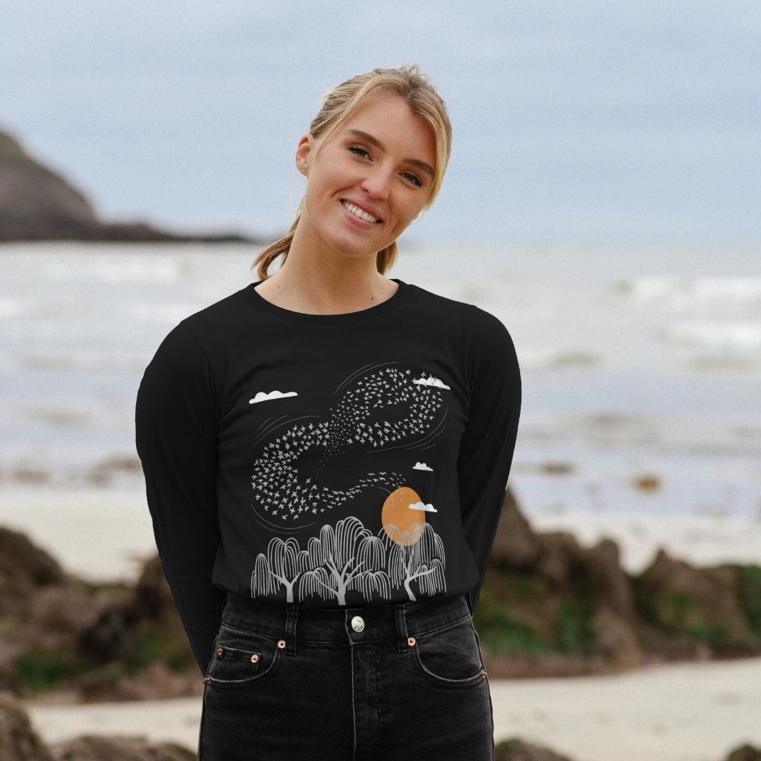 Womens Starling Murmuration Long Sleeve | Bird Flock | RSPB